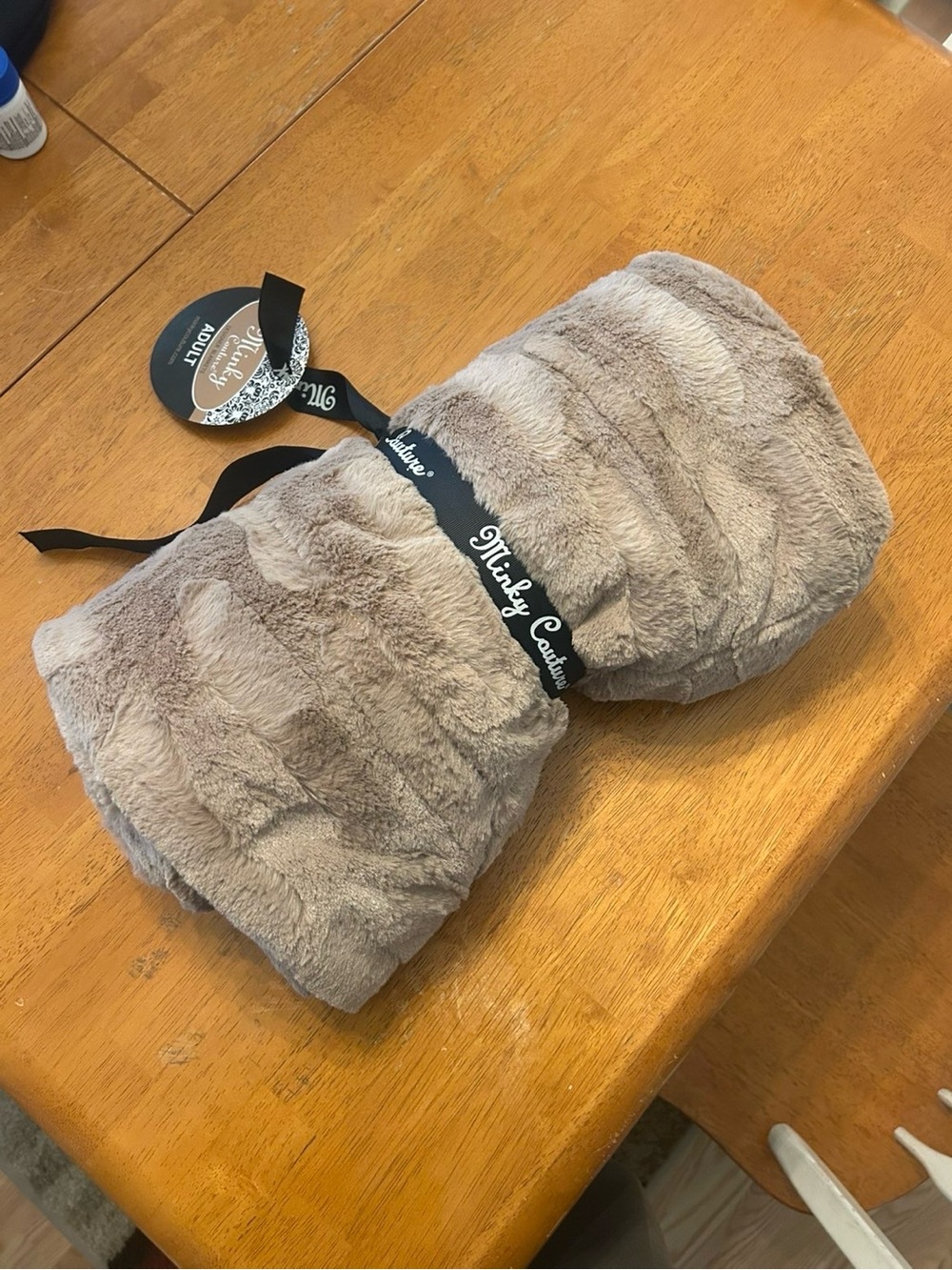 Minky Couture Plush Faux Fur Throw - Soft Taupe